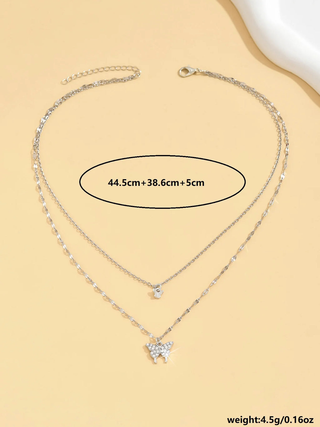 1 Women's Lats Sparkling Double Layer Butterfly Necklace Exquisite Double Layer Collar Chain Jewelry Banquet Party Holiday Gift