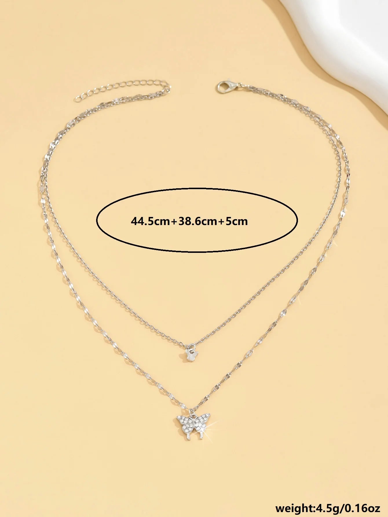 1 Women's Lats Sparkling Double Layer Butterfly Necklace Exquisite Double Layer Collar Chain Jewelry Banquet Party Holiday Gift