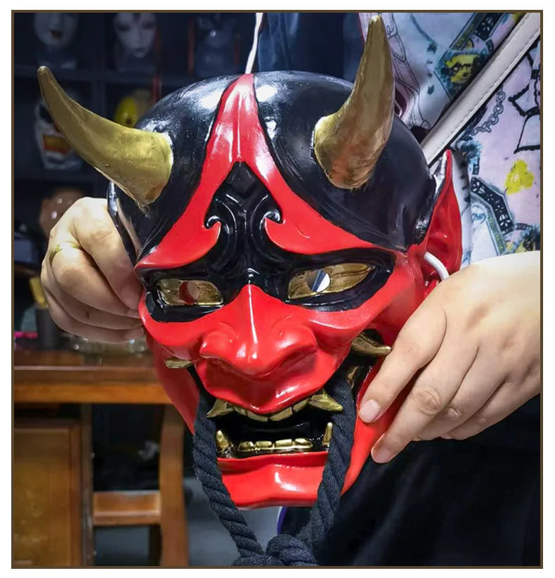Halloween  Hannya  Mask - Japanese  Traditional  Anime  Shirakinin  Ririchiyo  Ghost  Face  Cosplay  Prop with Elastic Band